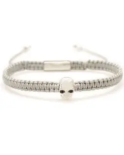 grey skull bracelet silver