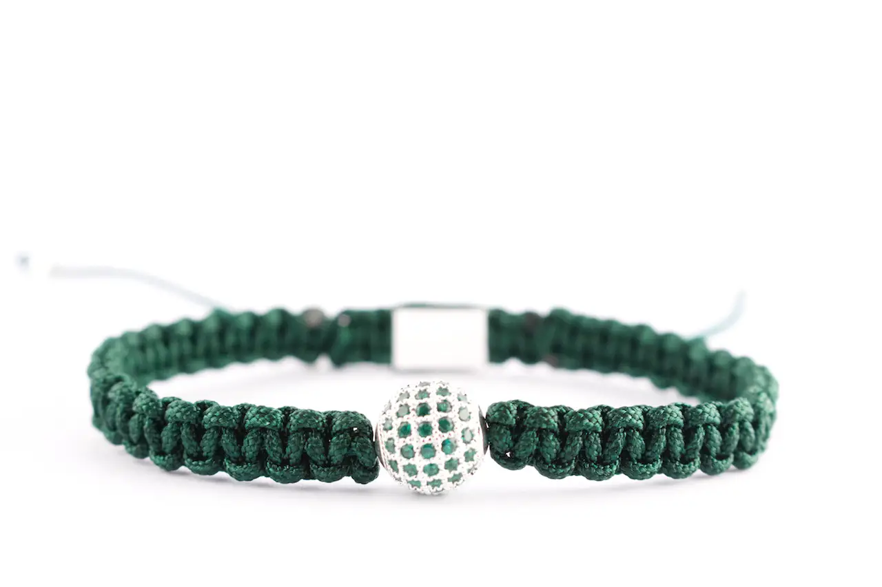 Green Shamballa Bracelet Silver | Wbracelet