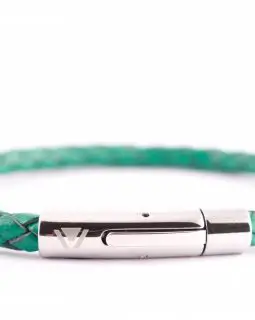 green braided leather stainless steel