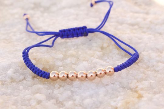 18kt Rose Gold Blue Micro Macrame Bracelet