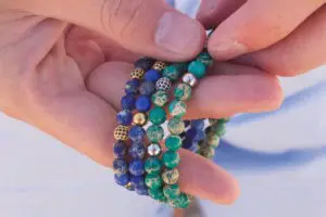 Beaded Blue sediment Jasper bracelet